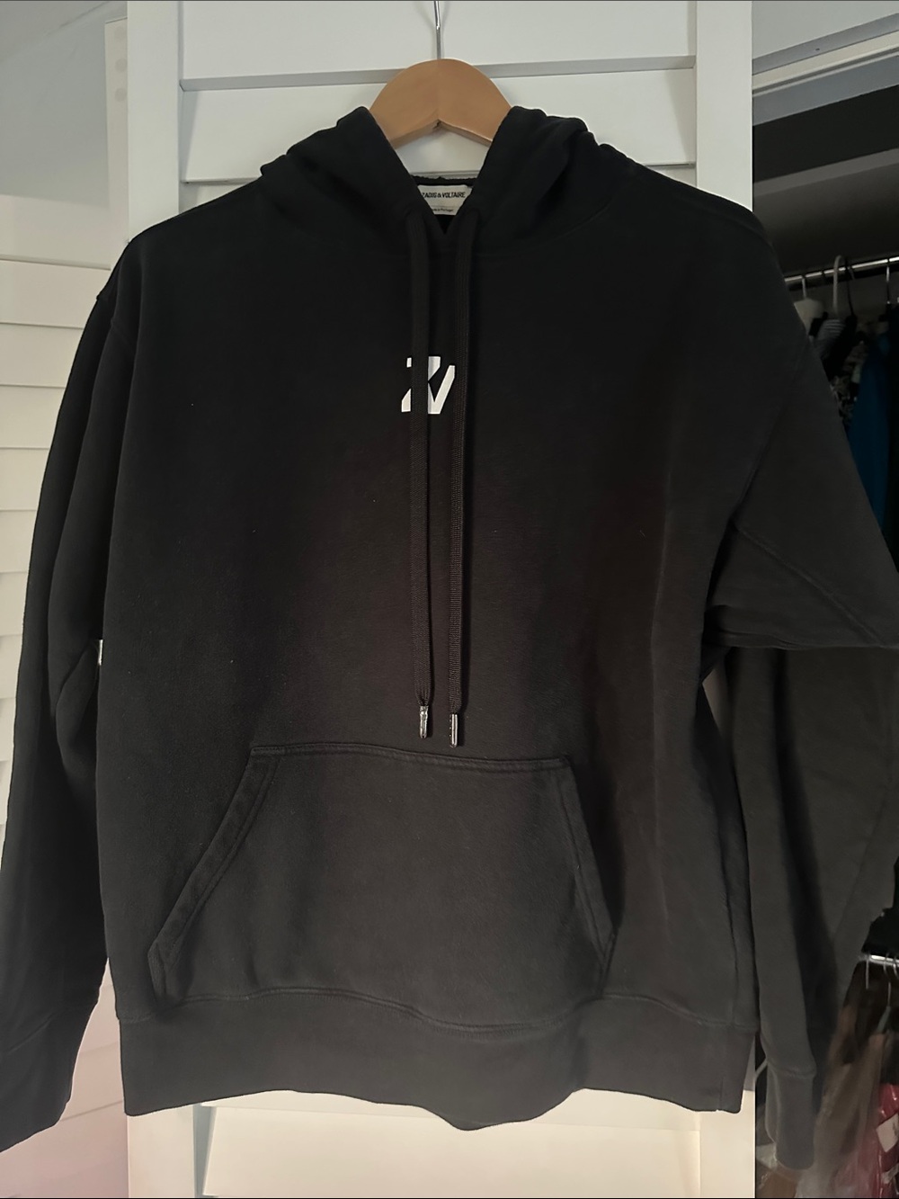 Zadig & Voltaire Black Hoodie with Small White Logo